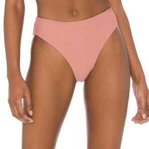 Tularosa Hazel Rib Bikini Bottom in Blush Size XL